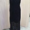 שמלת ערב שחורה בד מחורז-XL דגם 5015